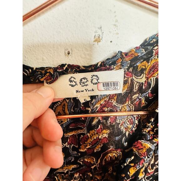 SEA NEW YORK Gerardtest Brown Paisley High Neckline Nicolette Midi Dress sz 6 - Picture 7 of 16